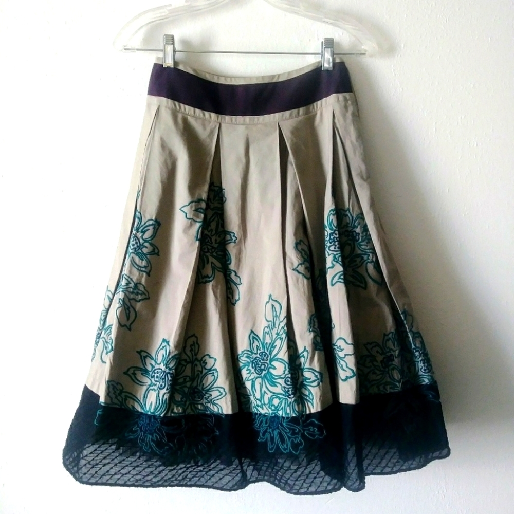 Anthropologie Floreat wild gardens skirt